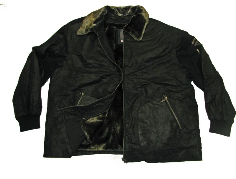 Allsize Leder-Jacke Herren Übergröße 3XL-5XL Schwarz