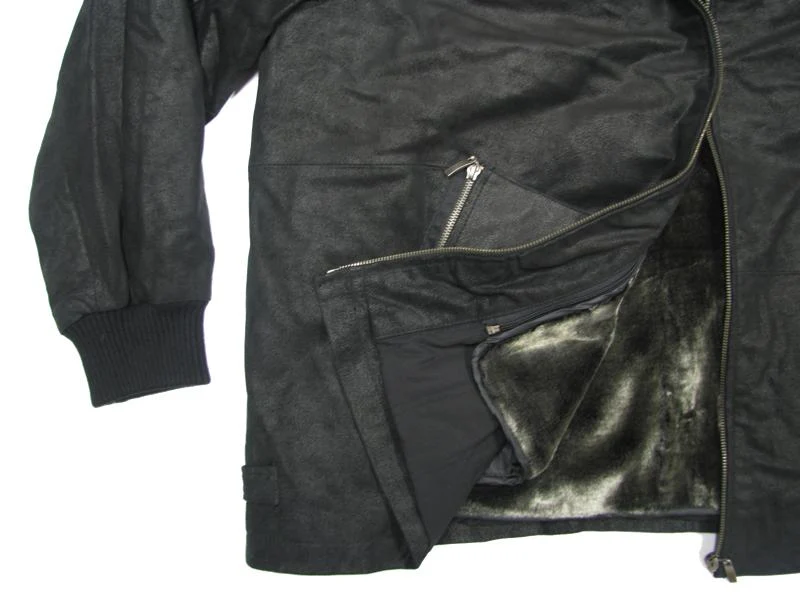 Allsize Leder-Jacke Herren Übergröße 3XL-5XL Schwarz