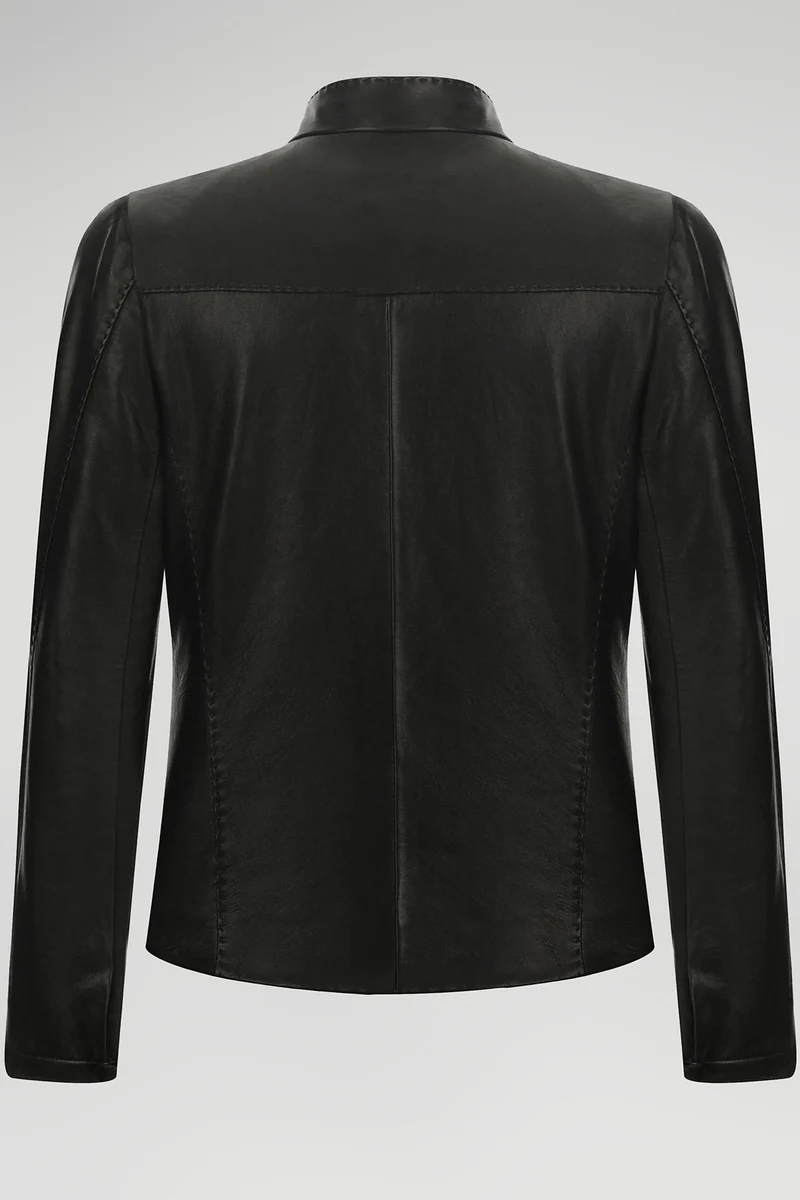 Schwarze Lederjacke