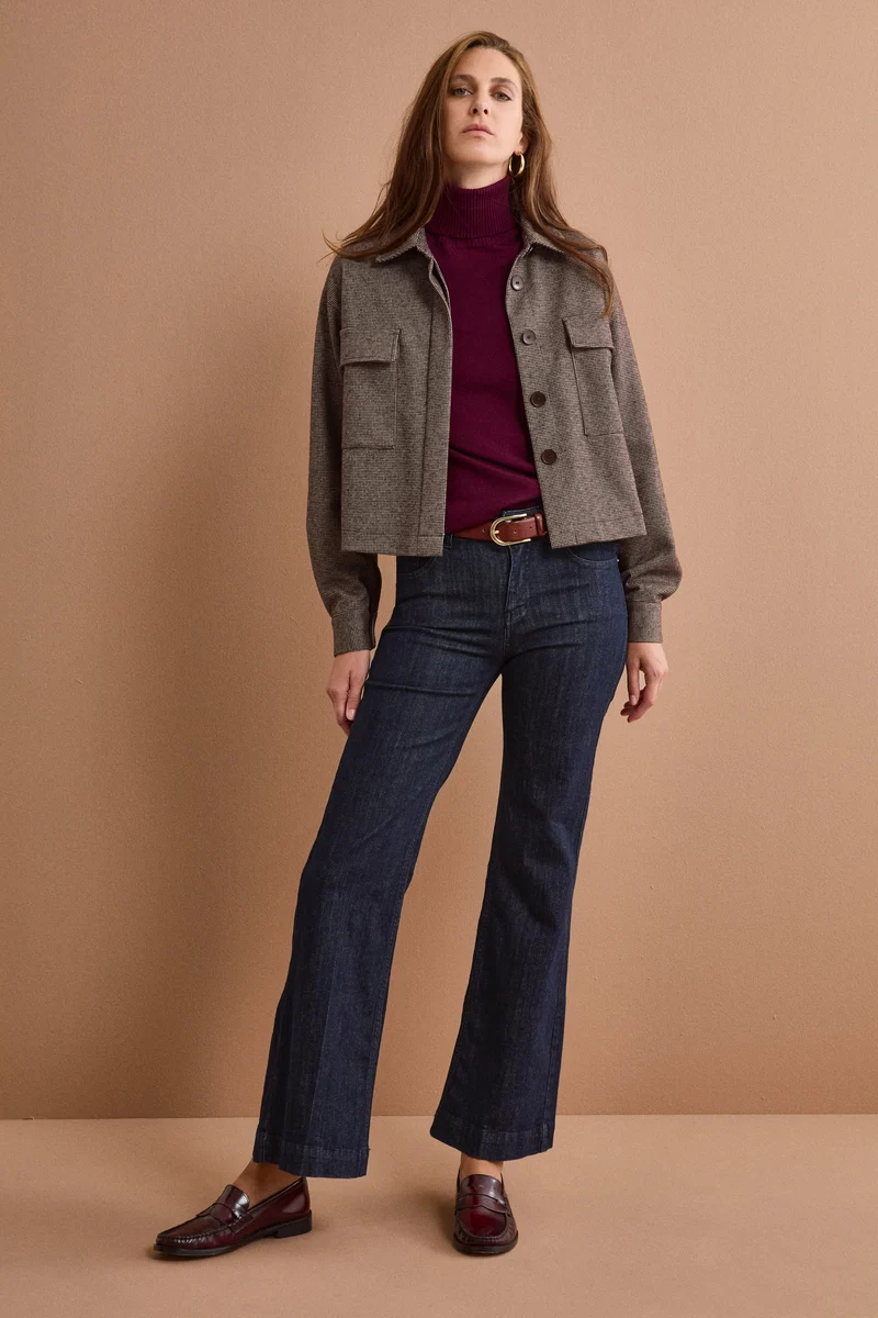 Giacca Overshirt Boxy con Tasche - P/P MORO