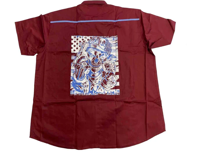 Kamro Jeanshemd Herren Übergröße 4XL-10XL - kurzarm, Jeans rot