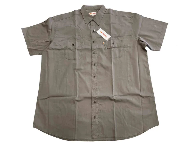 Kamro Hemd Herren Übergröße 4XL-10XL - kurzarm, uni grau