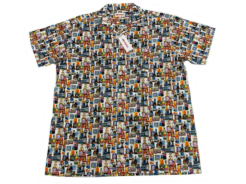 Kamro Hawaihemd Herren Übergröße 4XL-10XL - kurzarm, bedruckt Bierflasche