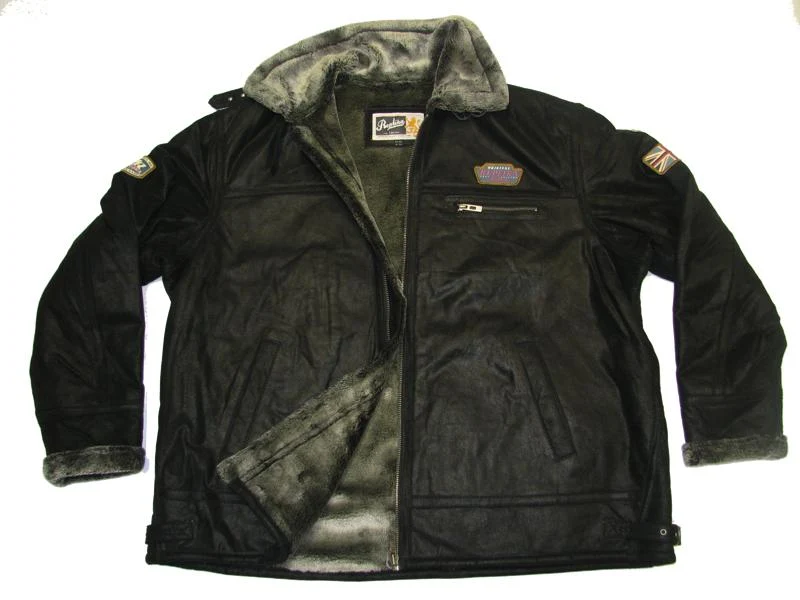 Allsize Leder-Jacke Herren Übergröße 3XL-5XL Schwarz