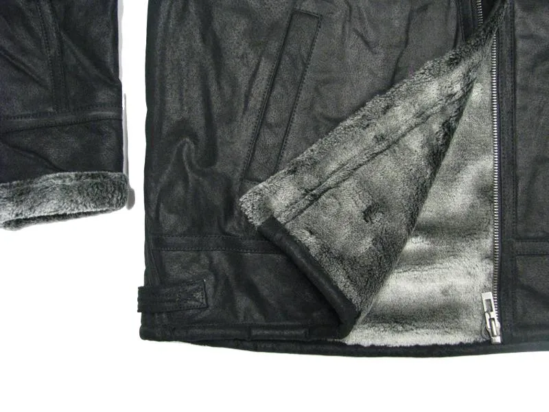Allsize Leder-Jacke Herren Übergröße 3XL-5XL Schwarz