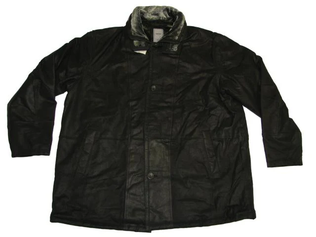 Allsize Leder-Jacke Herren Übergröße 3XL-6XL Schwarz