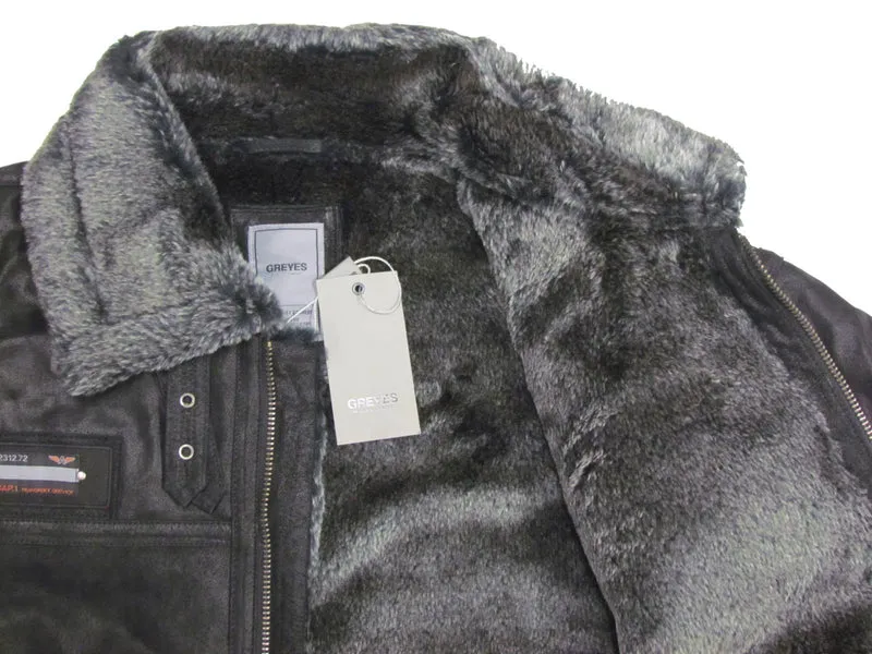 Allsize Leder-Jacke Herren Übergröße 3XL-6XL Schwarz