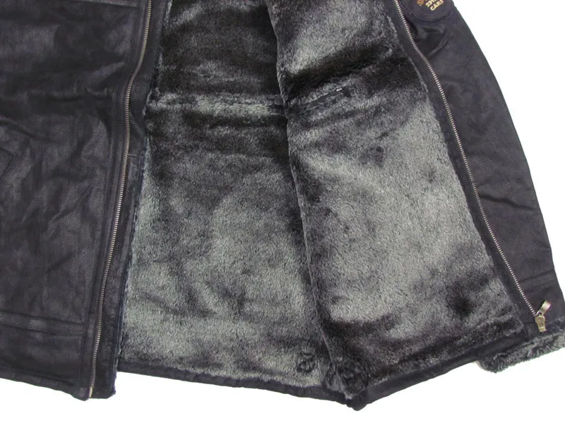 Allsize Leder-Jacke Herren Übergröße 3XL-6XL Schwarz