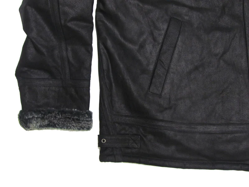 Allsize Leder-Jacke Herren Übergröße 3XL-6XL Schwarz