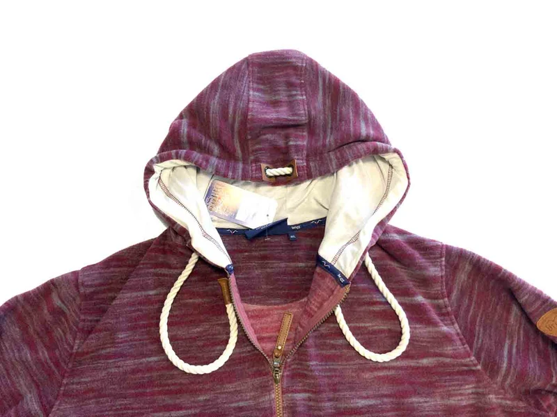 Brigg Kapuzen-Fleece Jacke Herren Übergröße 3XL-10XL Weinrot