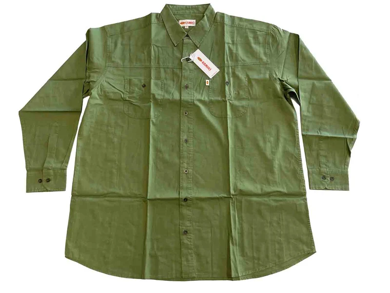 Kamro Jeanshemd Herren Übergröße 4XL-10XL oliv langarm