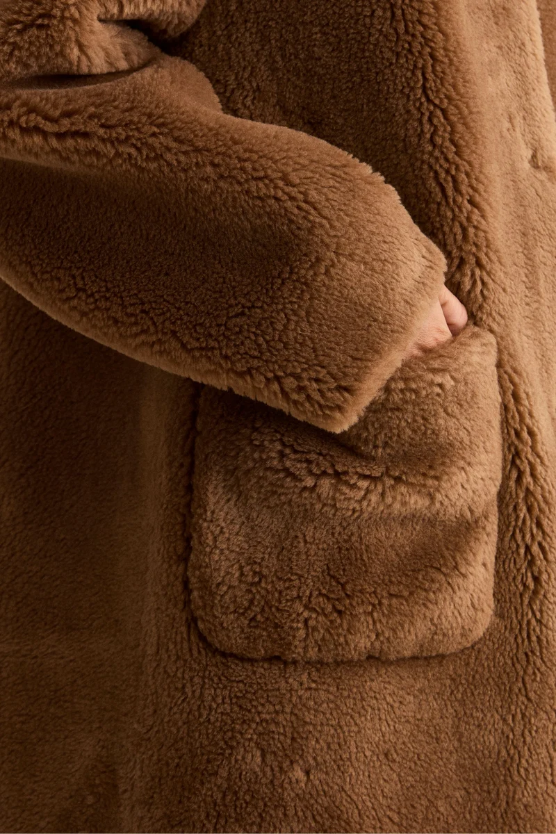 Cappotto Teddy Reversibile in Misto Lana - TABACCO