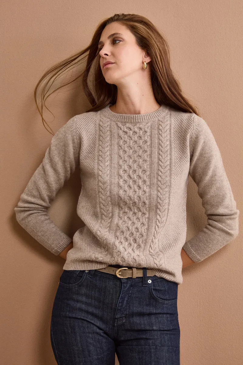 Girocollo Lavorato in Lana e Cashmere - VISONE