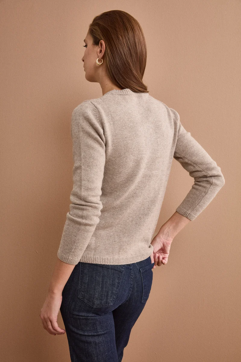 Girocollo Lavorato in Lana e Cashmere - VISONE