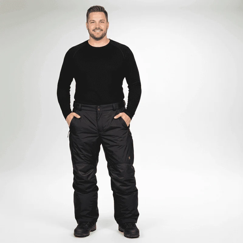 BigTiger Skihose Herren Übergröße 3XL-12XL Schwarz