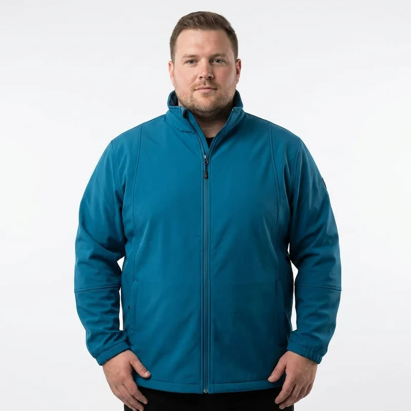 BigTiger Softshell-Jacke Herren Übergröße 3XL-8XL Schwarz Royal Blau