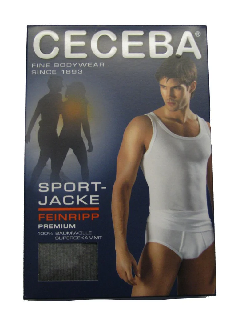 Ceceba Sport-Jacke Herren Übergröße 10-18 Grau Feinripp