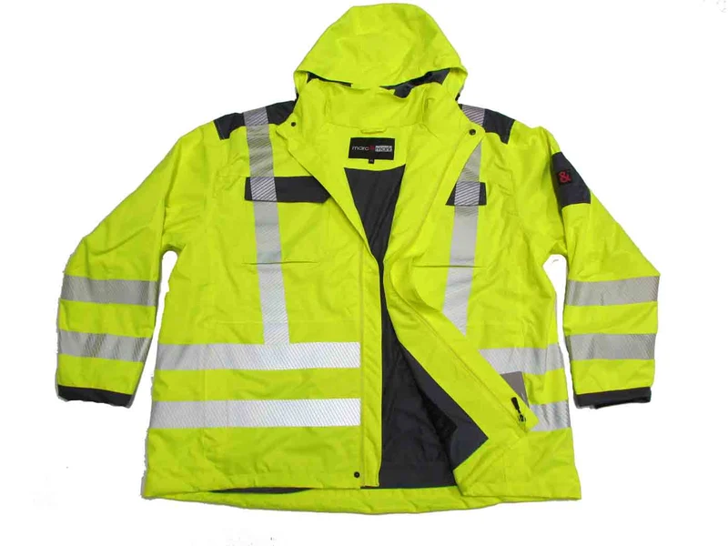 BigTiger Warnschutz-Jacke Herren Übergröße 3XL-10XL, Neon Gelb