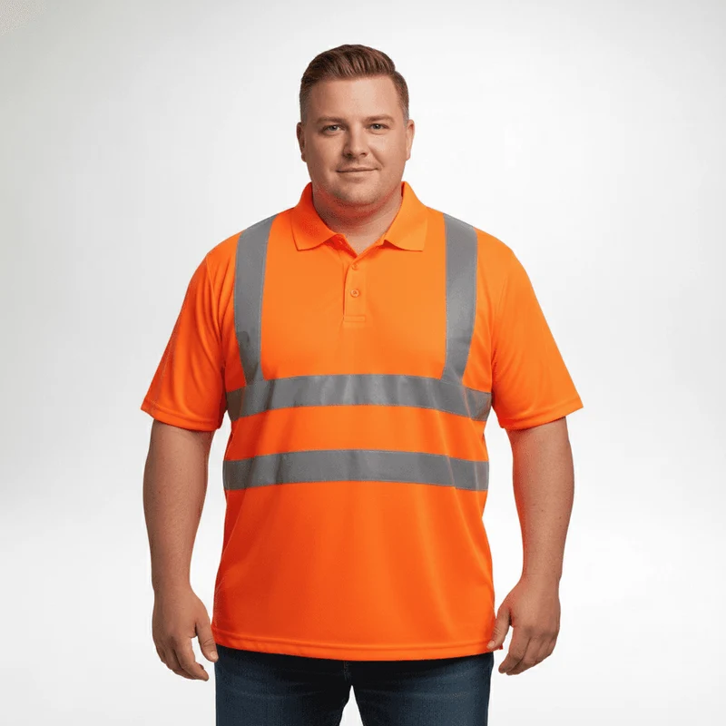 BigTiger Warn-Polo-Shirt Herren Übergröße 3XL-10XL, Orange, Gelb