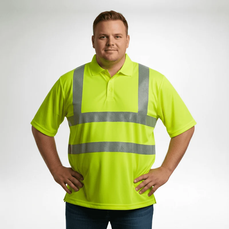 BigTiger Warn-Polo-Shirt Herren Übergröße 3XL-10XL, Orange, Gelb