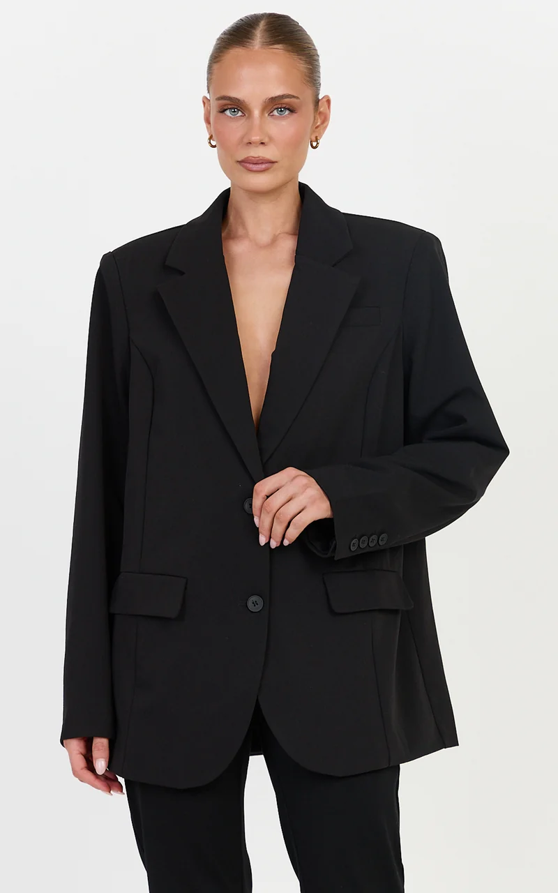 Lorcan Blazer - Oversized Boyfriend Fit Blazer in Black