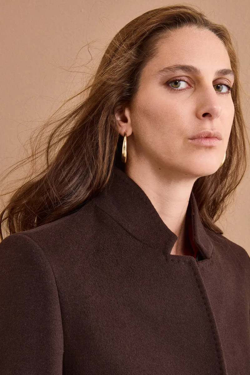 Cappotto Midi Sancrato in Misto Lana e Cashmere - T.MORO