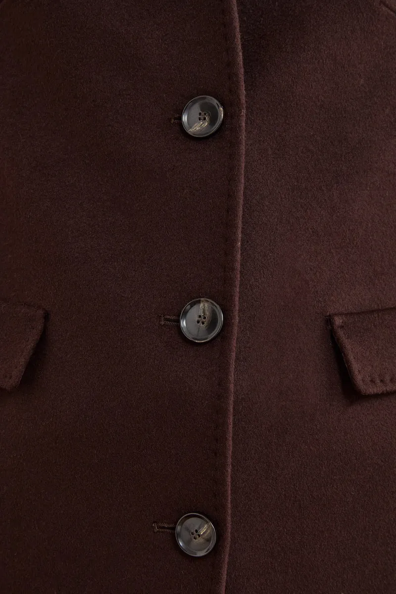 Cappotto Midi Sancrato in Misto Lana e Cashmere - T.MORO