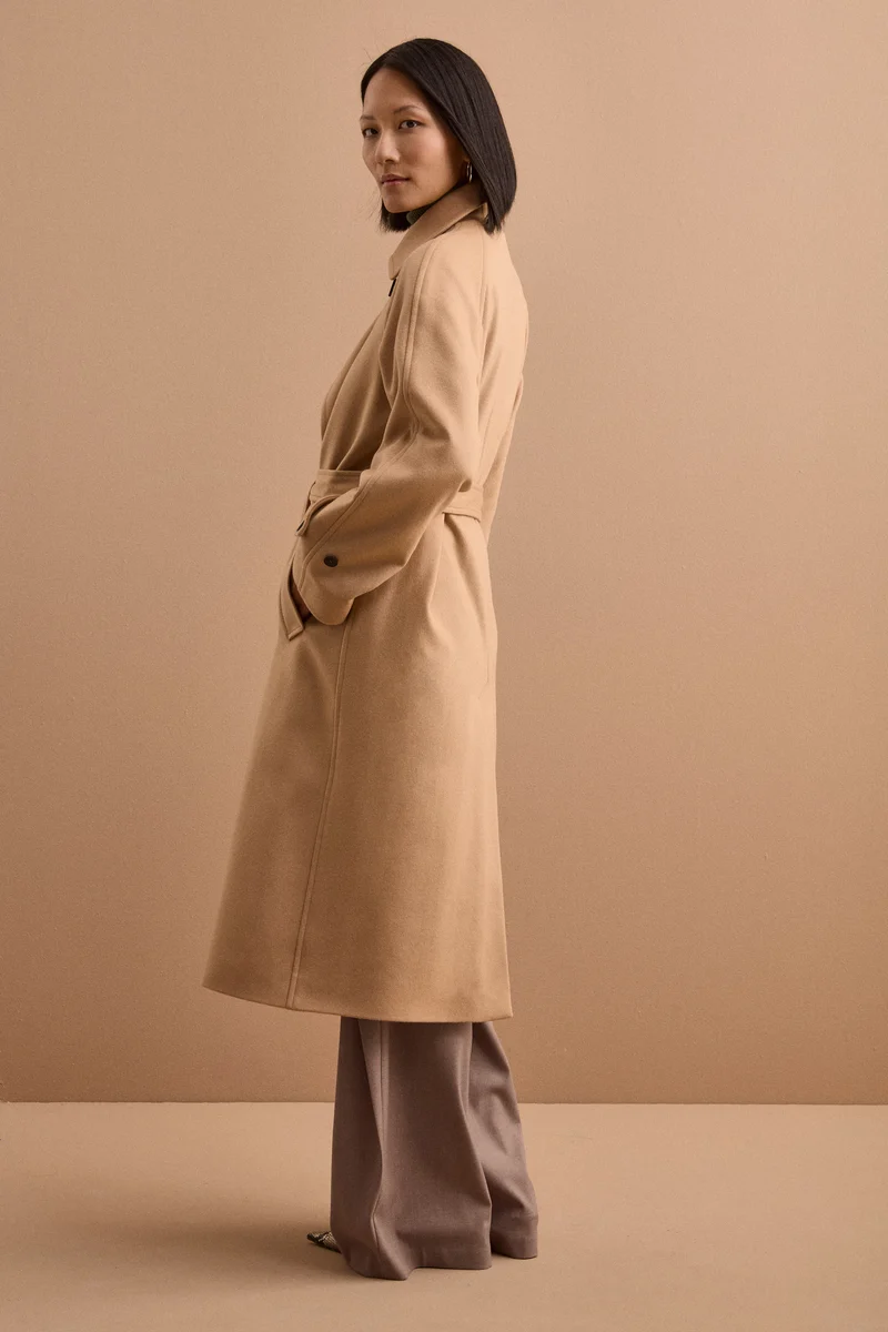 Cappotto Doppiopetto Foderato in Lana e Cashmere - CAMMELLO