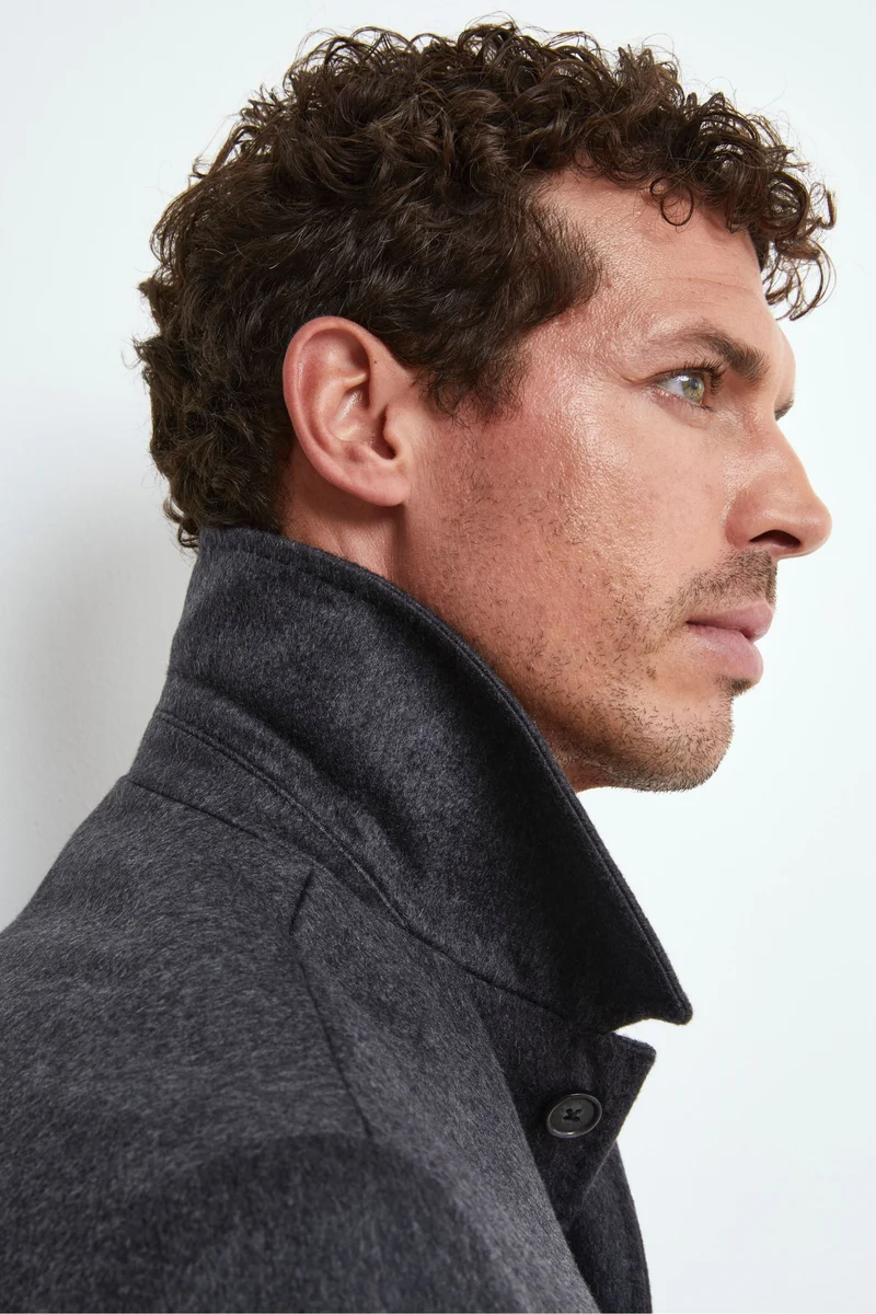 Cappotto Foderato in Cashmere - GRIGIO