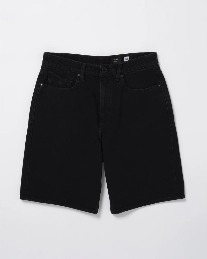 Billow Denim Shorts - BLACK