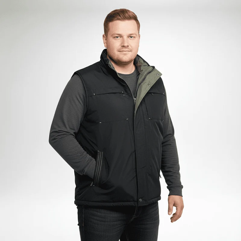 Terrax Winterweste Herren Übergröße 3XL Schwarz