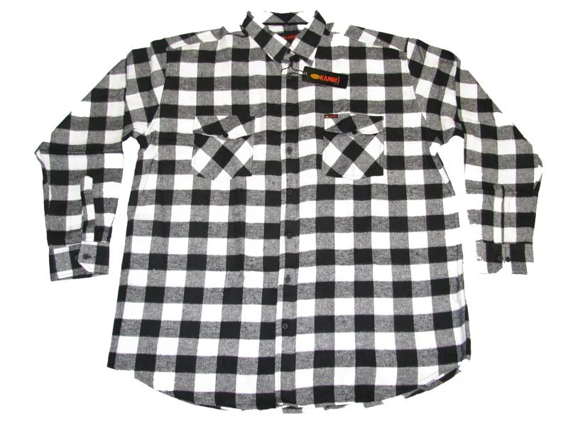 Kamro Holzfällerhemd Herren Übergröße 4XL-10XL Schwarz-Weiß Brusttaschen