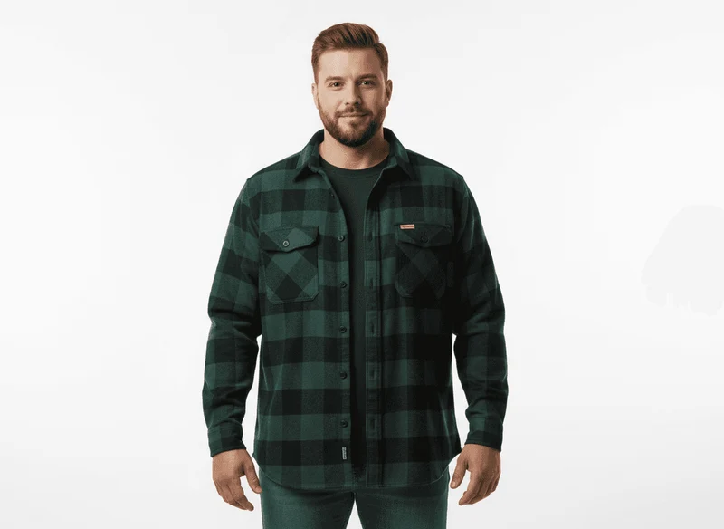 Kamro Holzfällerhemd Herren Übergröße 4XL-10XL Tanne Karo Brusttaschen