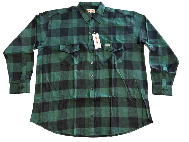 Kamro Holzfällerhemd Herren Übergröße 4XL-10XL Tanne Karo Brusttaschen
