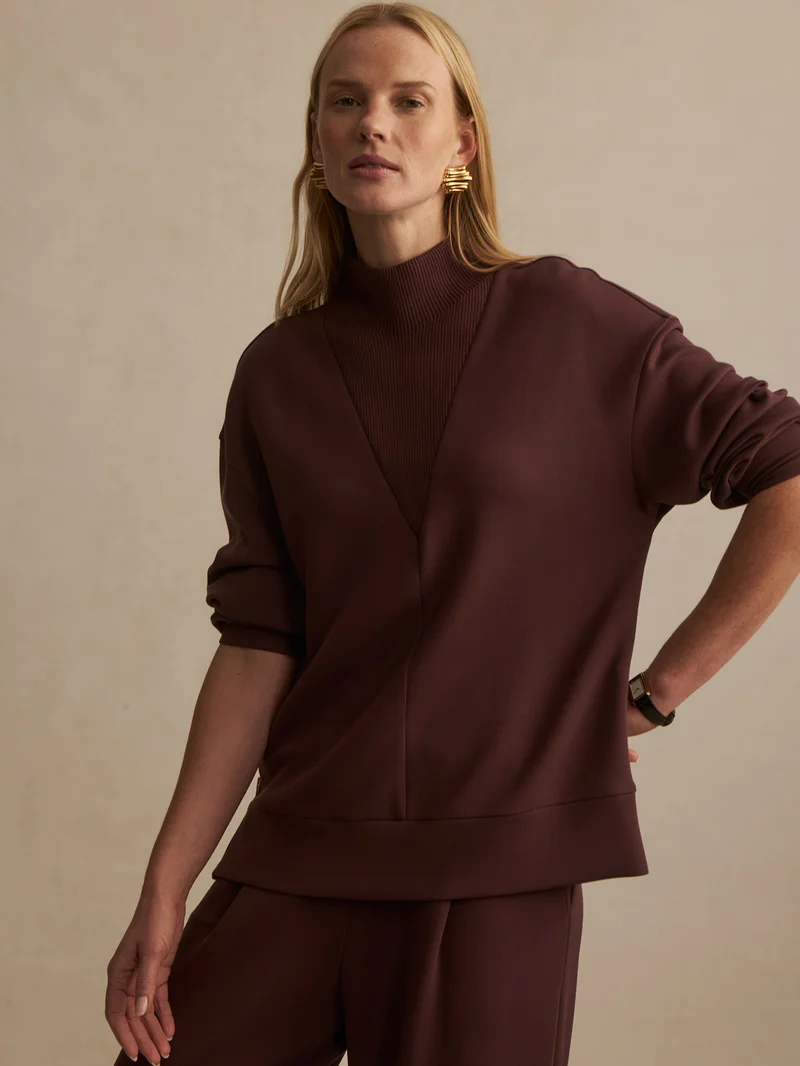 Novi Longline Mock Neck Sweater