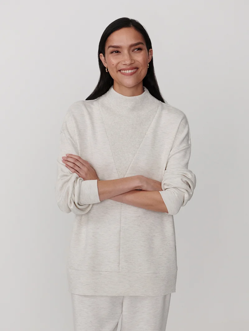 Novi Longline Mock Neck Sweater