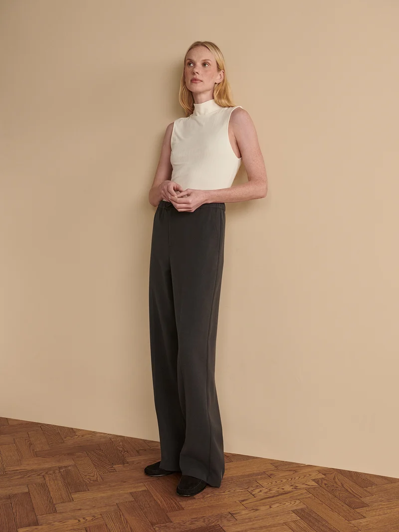 Soft Brushed Woven Wide Leg Pant