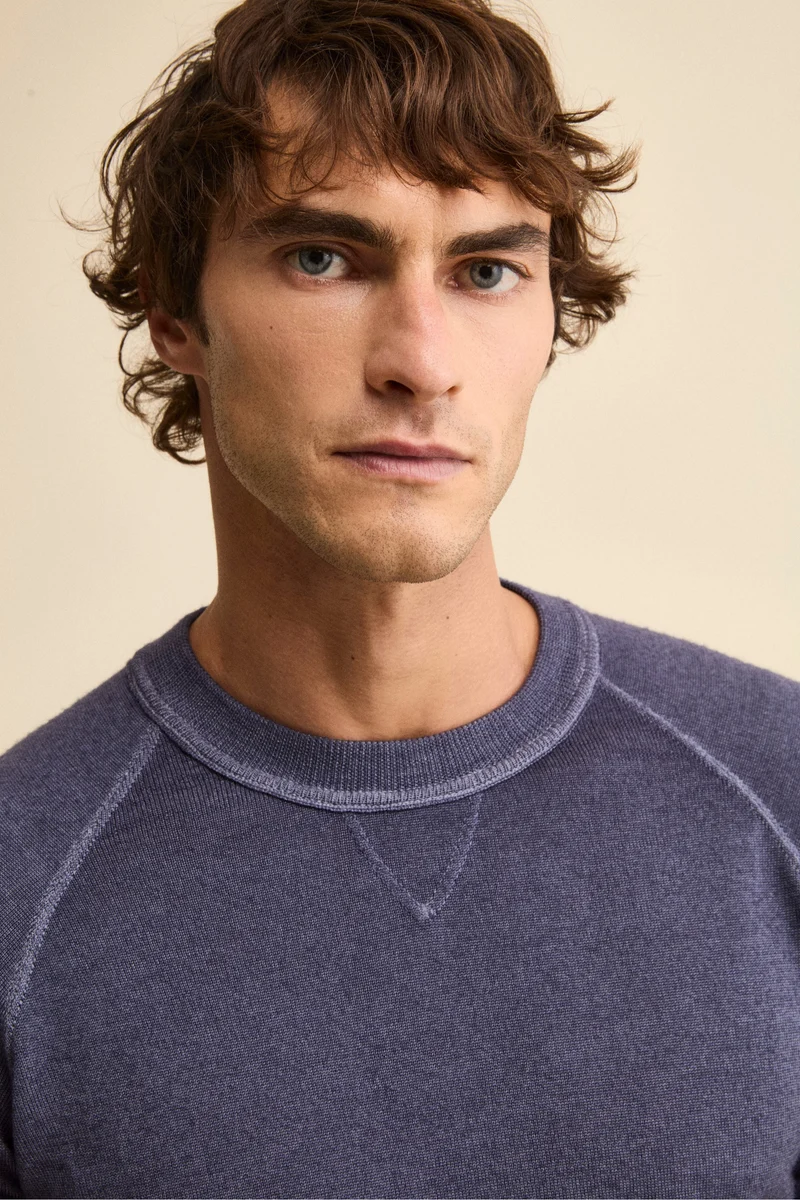 Maglia Girocollo Raglan in Lana Merino - JEANS