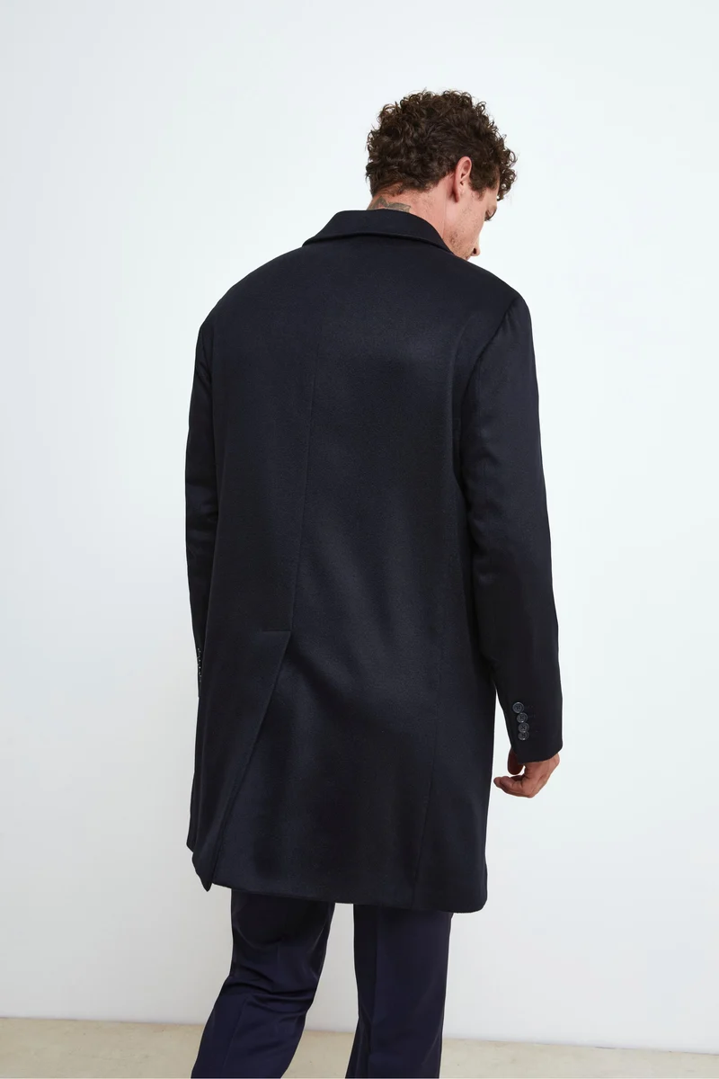 Cappotto Foderato in Cashmere - BLU