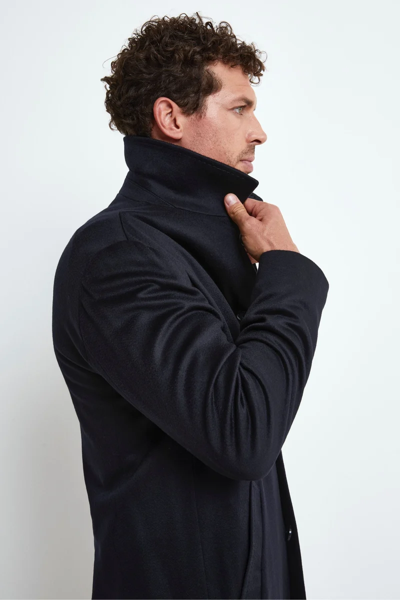 Cappotto Foderato in Cashmere - BLU