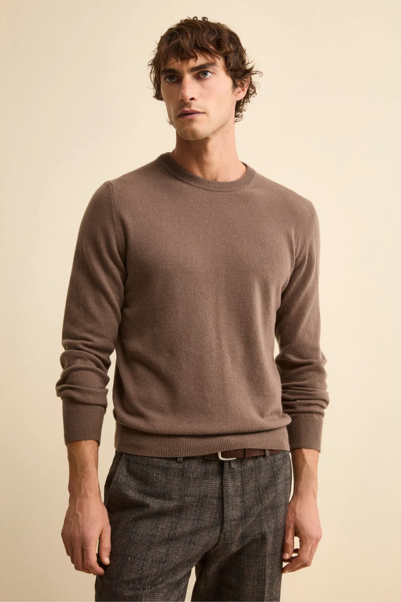 Maglia girocollo in lana - CACAO