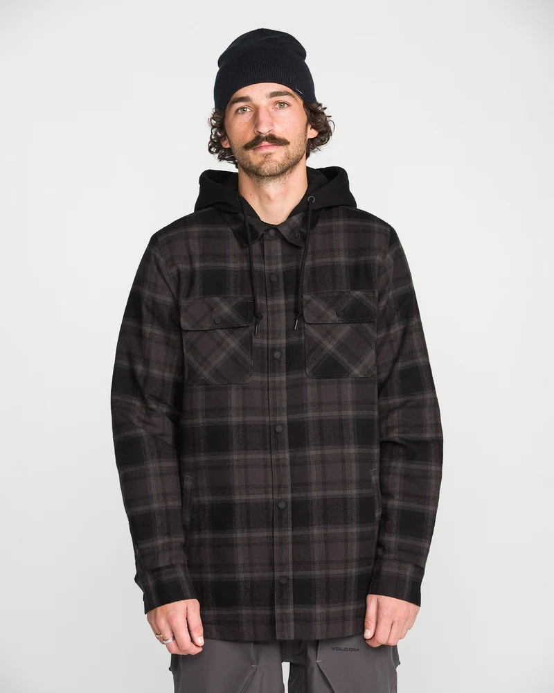 Enson Insulated Riding Flannel Jacke - Black