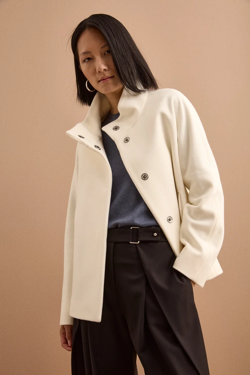 Cappotto Corto in Lana e Cashmere - BIANCO