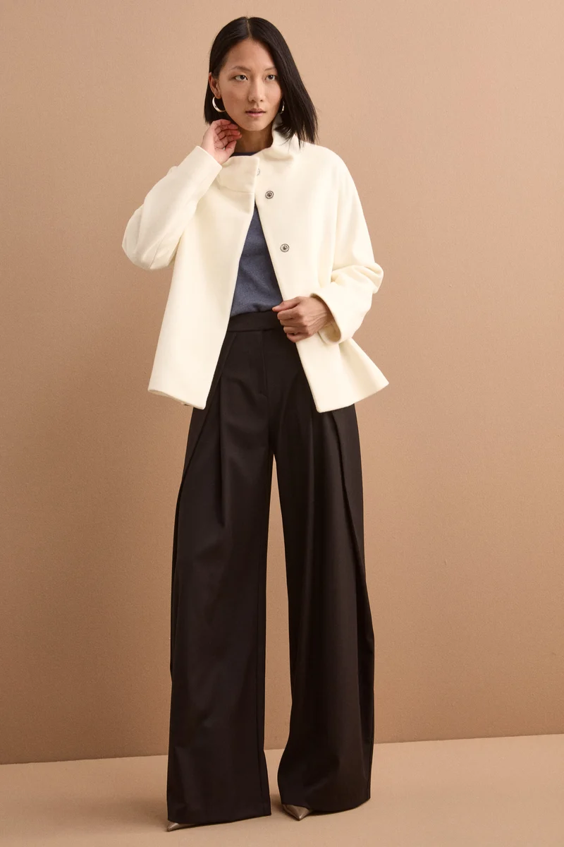 Cappotto Corto in Lana e Cashmere - BIANCO