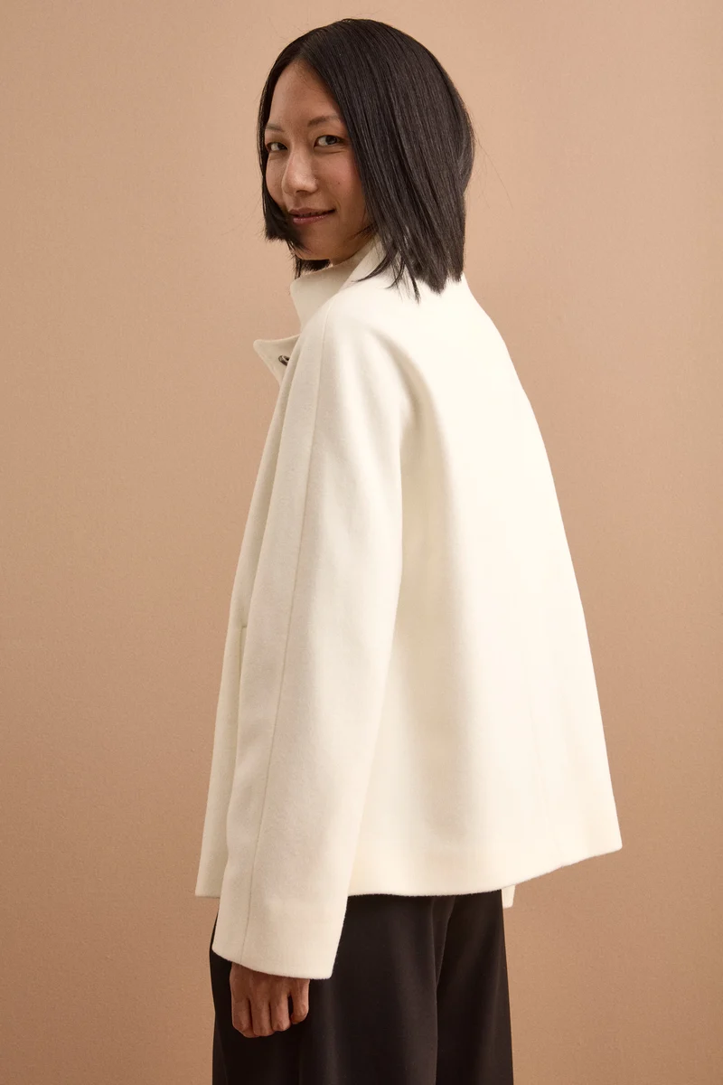 Cappotto Corto in Lana e Cashmere - BIANCO