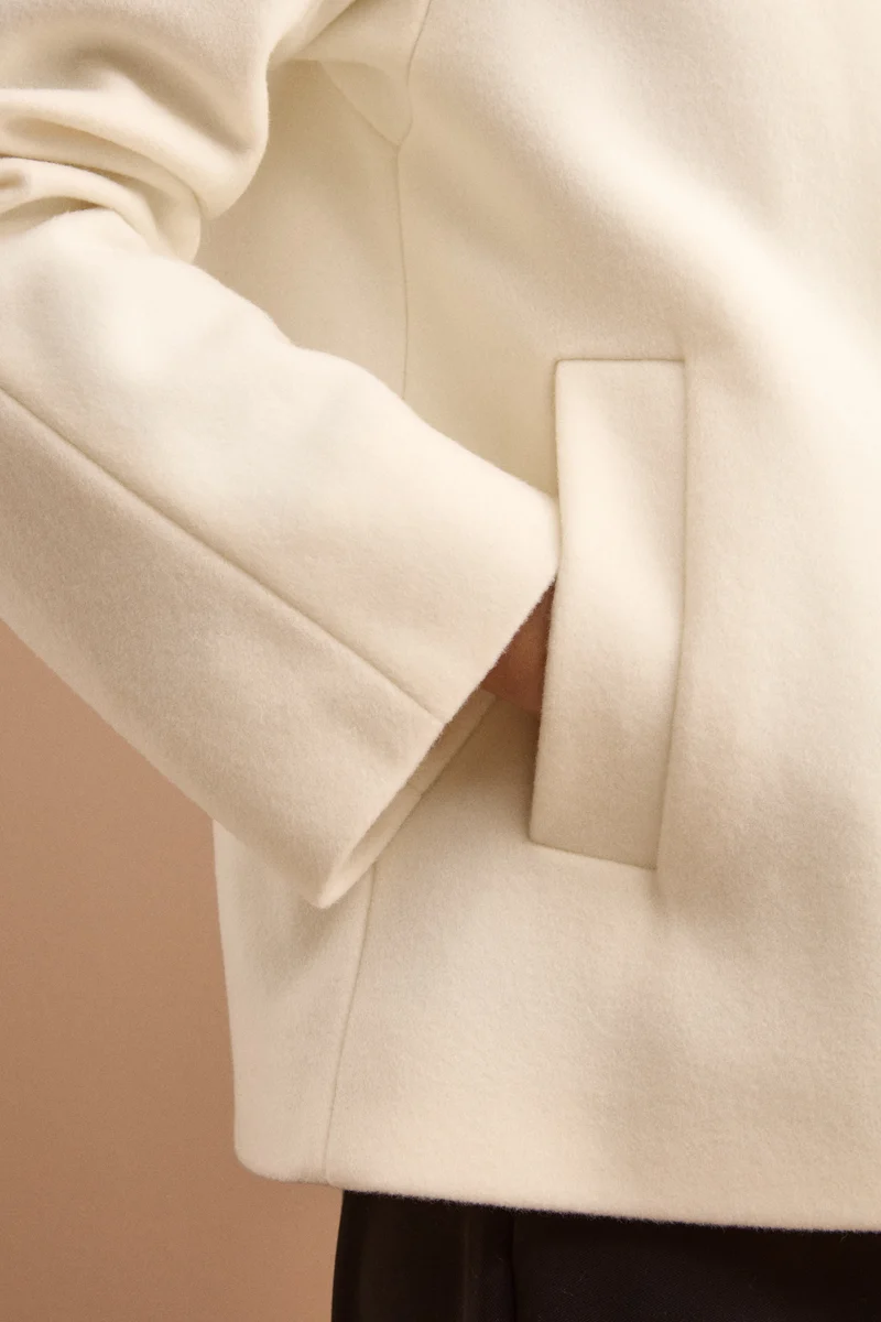 Cappotto Corto in Lana e Cashmere - BIANCO