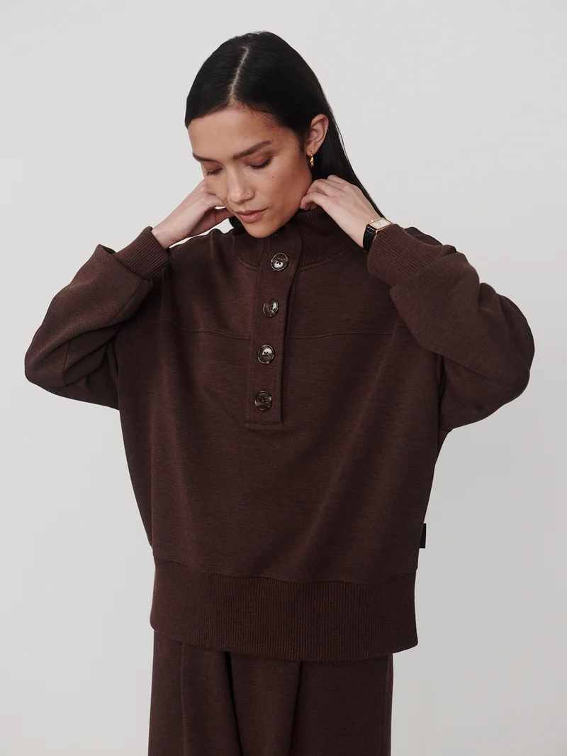 Bronya Button Placket Sweat