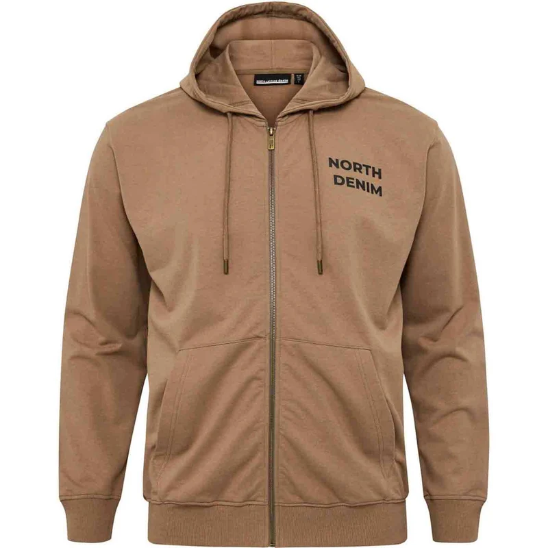 Allsize Kapuzen-Sweatjacke Übergröße Herren Braun