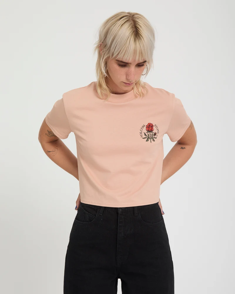 Dial Crop T-Shirt - Misty Rose