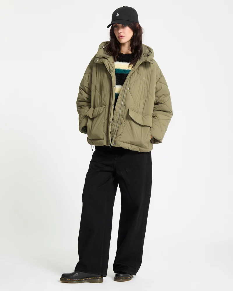 Out Of Boxy Puffer Jacke - Wintermoss
